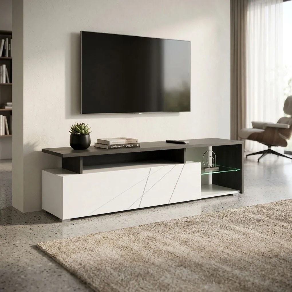 MISTIE - porta tv anta decorata moderno minimal in legno