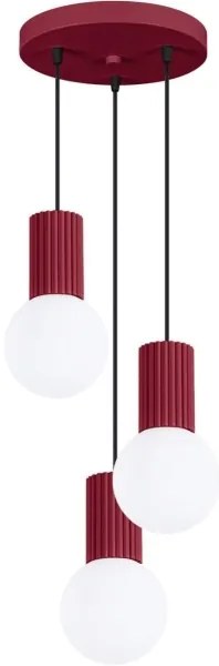 Sollux SL.1750 - Lampadario a sospensione con filo HALO 3xG9/8W/230V diametro 25 cm rosso