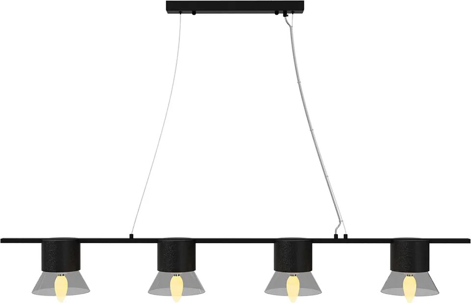 Lampadario a Sospensione 4xE14 in Pietra Nera