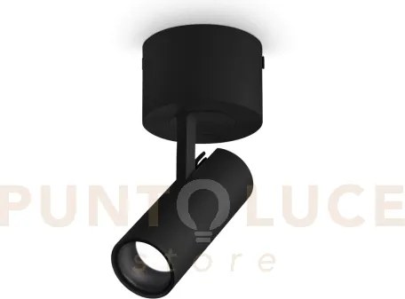 Play spot led 3000k 7w 520 lm orientabile 7x14cm nero