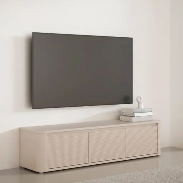 Mobile TV Da Terra 3 Ante 170x40x40 Design Moderno Lehman Sabbia
