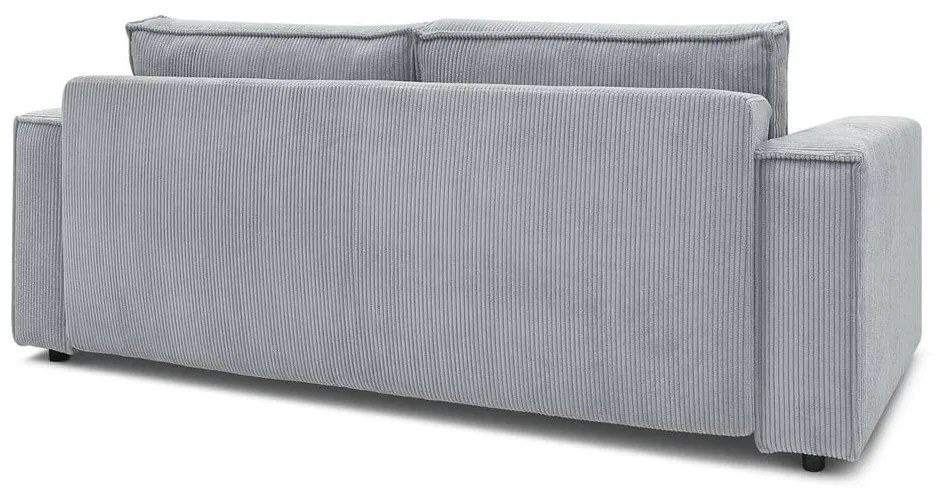 Divano letto in velluto a coste grigio chiaro 245 cm Nihad - Bobochic Paris