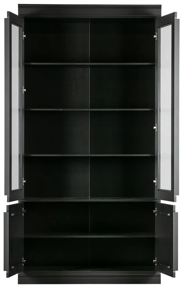 Vetrina nera in pino massiccio 110x215x44 cm Organize – WOOOD