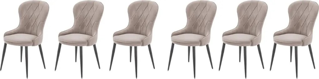 Set di 6 sedie K366 velluto beige