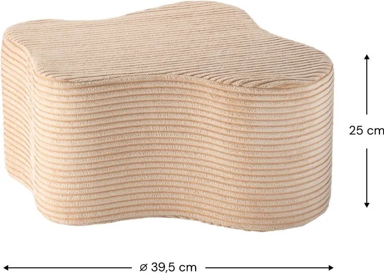 Pouf per bambini marrone chiaro con rivestimento in velluto a coste Cloud – Wigiwama