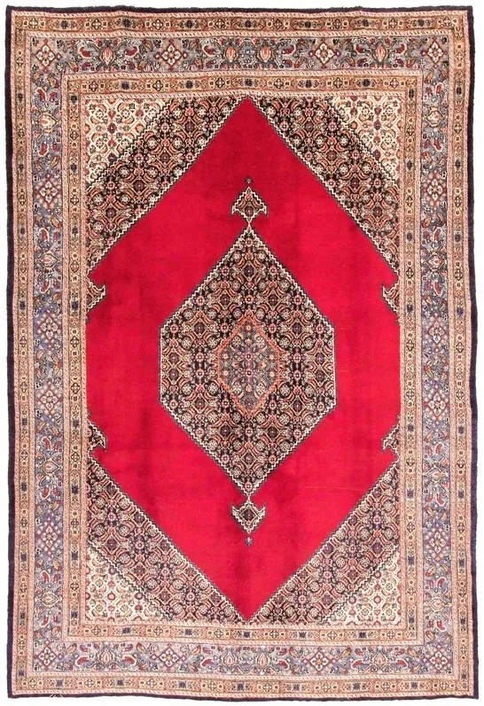 Tappeto 320x210 Rosso (Iran) Annodato A Mano