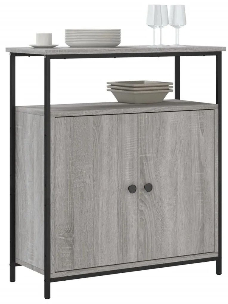 Credenza grigio sonoma 70x30x80 cm in legno multistrato