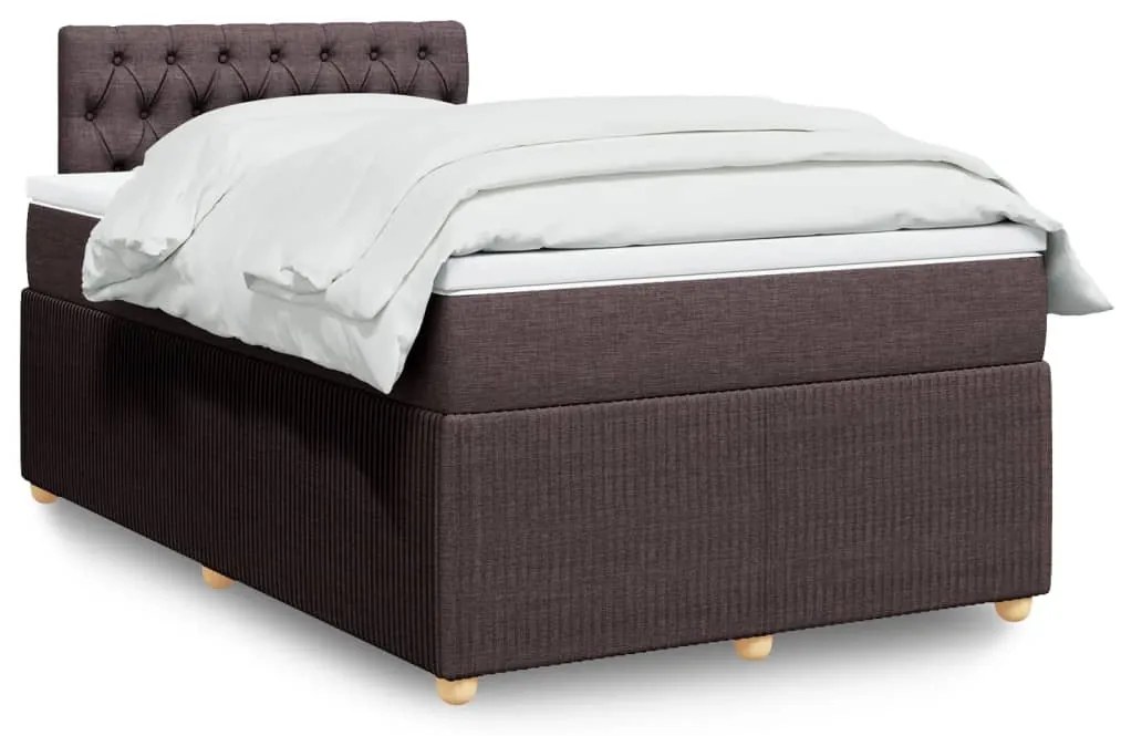 Giroletto A Molle Con Materasso Marrone Scuro 120x190cm Tessuto /
