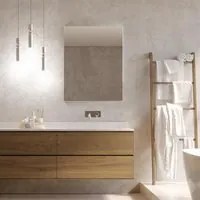 Specchio rettangolare da parete, specchiera da bagno, Foxydry 120x75 cm