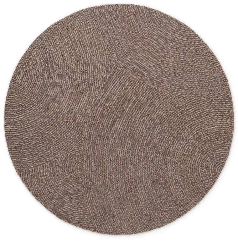 Tappeto rotondo grigio tortora in lana tessuto a mano ø 200 cm Eleni Taupe – Hanse Home