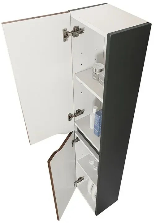 Colonna bagno sospesa alta noce canaletto Minori/Maiori 30x150 cm