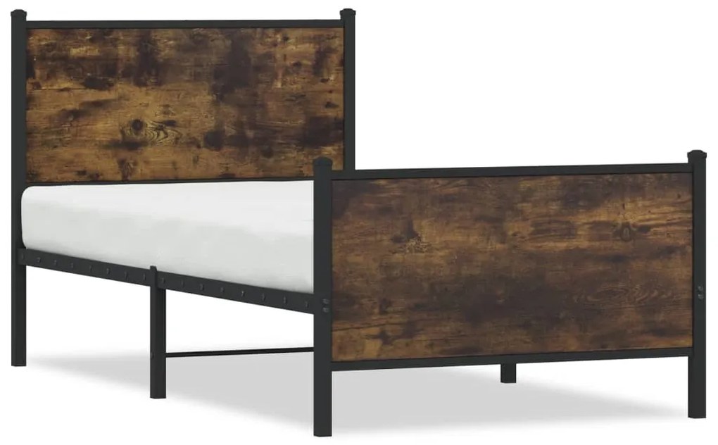 Giroletto Senza Materaso İn Metallo Rovere Fumo 90x200 Cm /