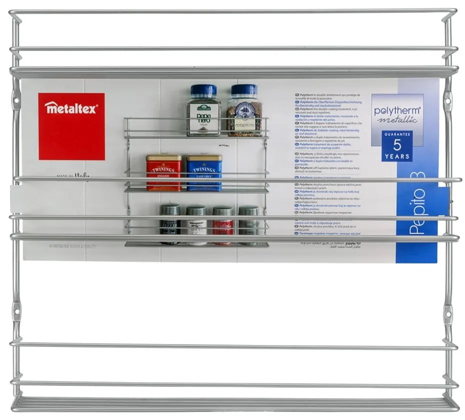 Organizer per spezie da parete in acciaio – Metaltex