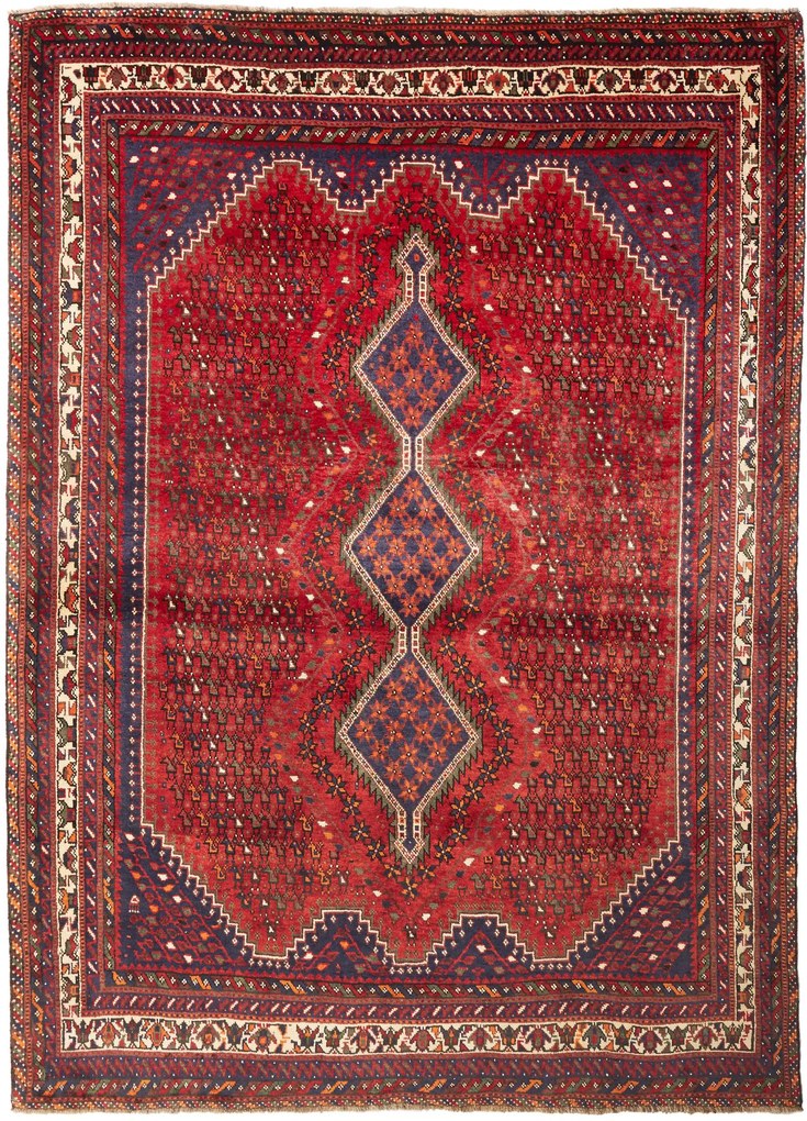 Shiraz Tappeto persiano 210x280 Rosso (Iran) Annodato A Mano