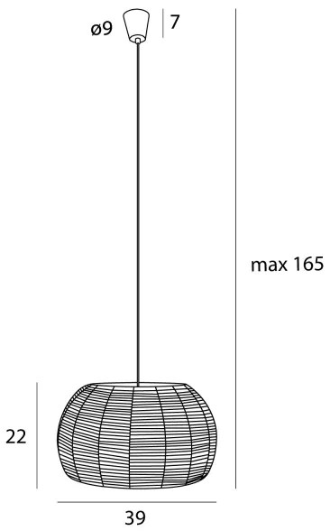 MAXLIGHT P0583 - Lampadario a sospensione con filo PRASLIN 1xE27/15W/230V diametro 39 cm beige