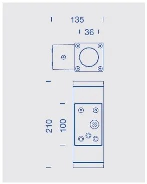 Platek tetra 75 applique da esterno a una luce colore alluminio