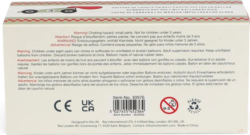 Macchinina Balloon-powered Racer – Rex London