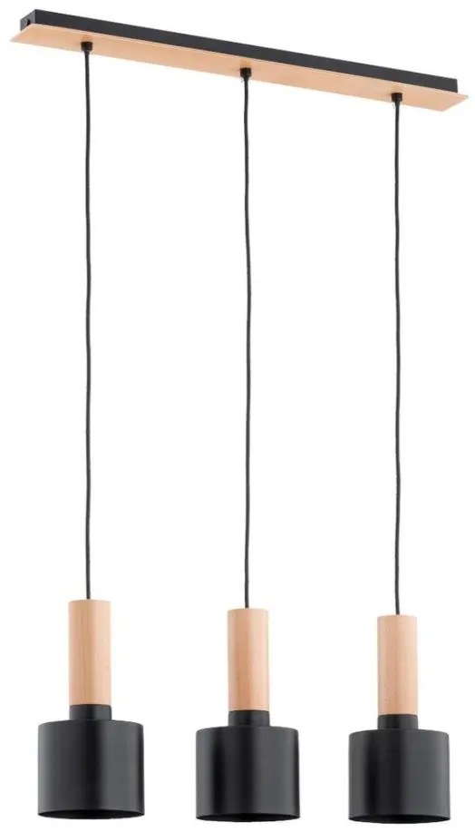 Lampadario a sospensione con filo KASTEL RETRO 3xE27/60W/230V beige/nero