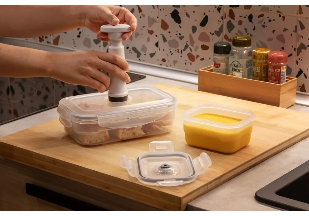 Set di 3 scatole per alimenti e pompa per il vuoto Flavia - Compactor