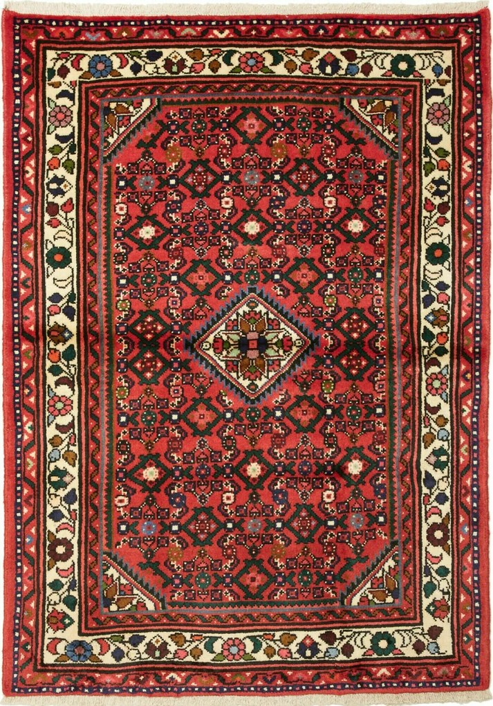Hamedan Tappeto 140 x 100 (Iran) Annodato A Mano