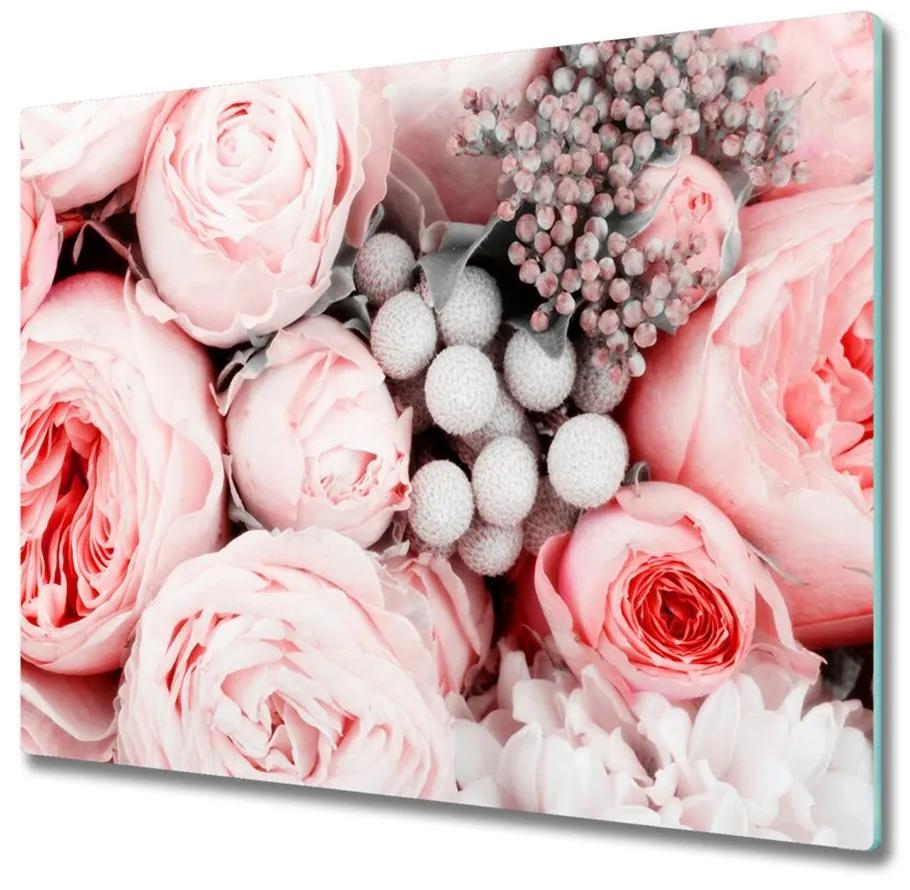 Tagliere in vetro Mazzo di fiori 60x52 cm