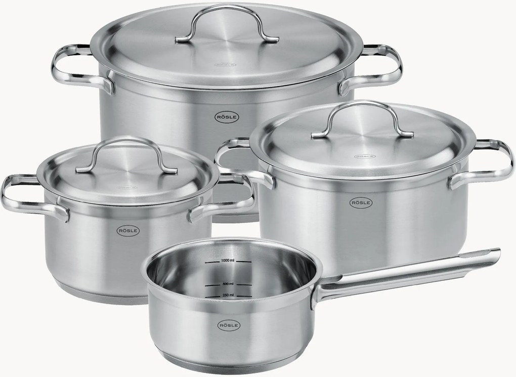 Batteria di pentole in acciaio inossidabile Pureelements, set di 4