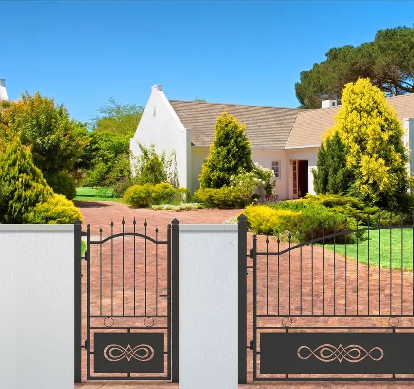 Cancello manuale battente Lavaredo in ferro, apertura a sinistra, L 104.5, H 180-195 cm, di colore nero