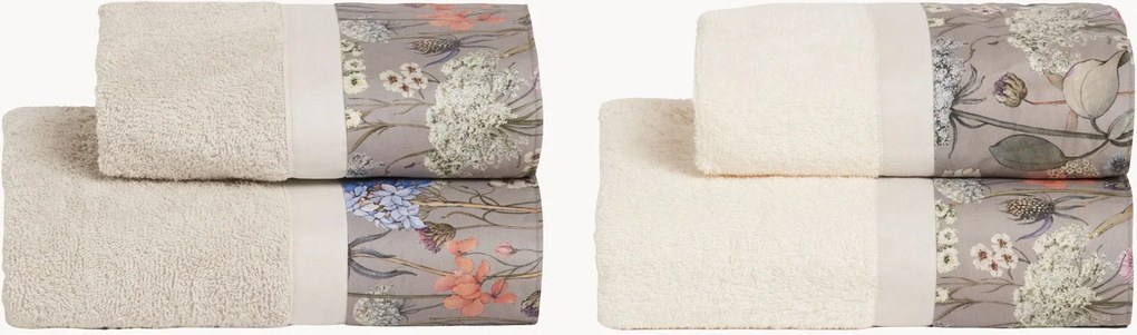 Set di 4 asciugamani in cotone Calipso