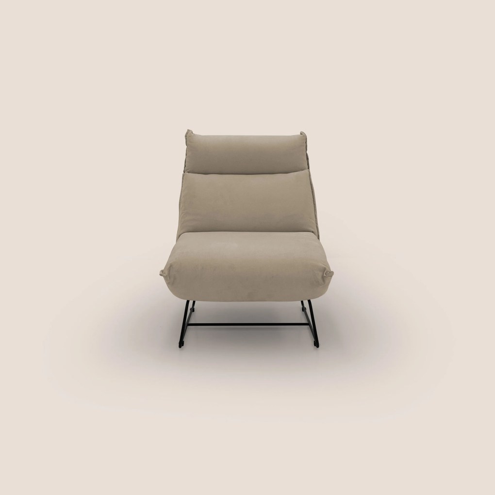 Tessa Poltroncina dal design moderno in morbida microfibra smacchiabile T11 tortora