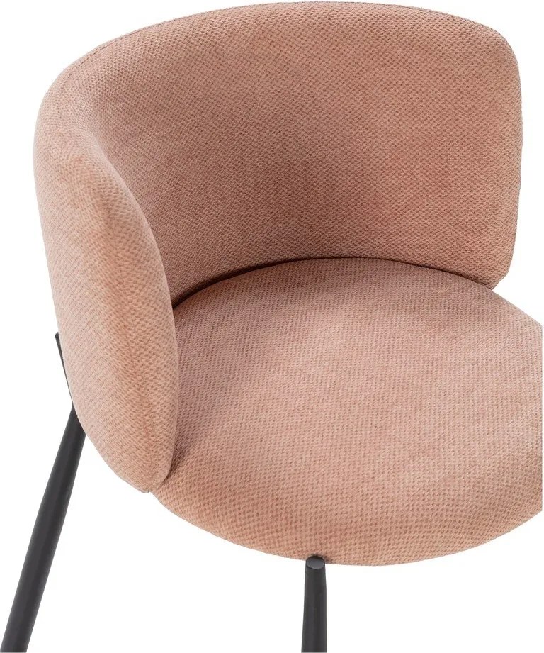 Set di sedie da pranzo color pesca in imbottito 2 pz Ginny – MOME