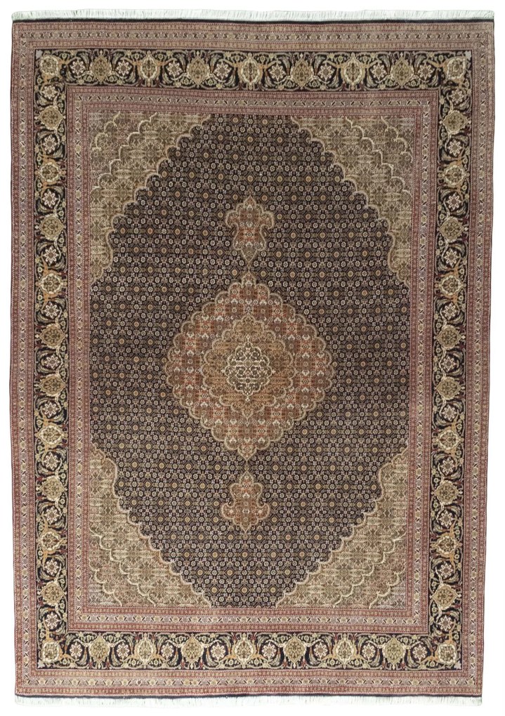 Tabriz Tappeto persiano 160x220 Nero (Iran) Annodato A Mano