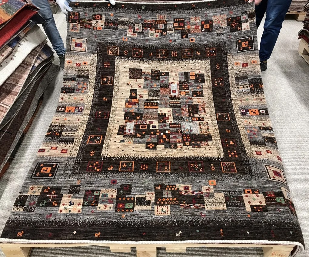 Loribaft Tappeto persiano 150 x 200 Grigio (Iran) Annodato A Mano