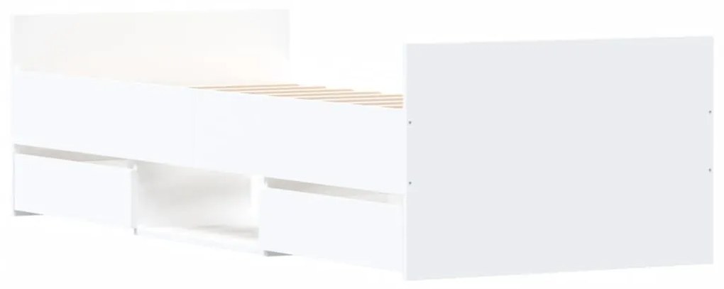 Giroletto con testiera e pediera bianco 75x190 cm