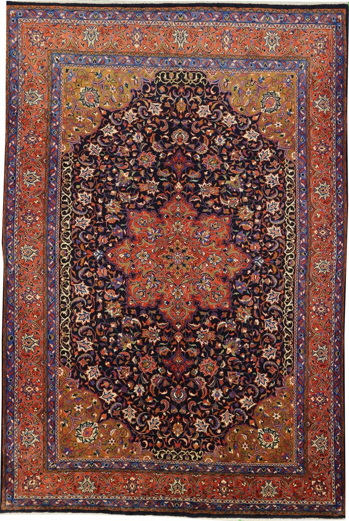 Sarouk Tappeto 300x230 Blu (Iran) Annodato A Mano