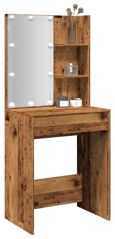 Toeletta Con Led Legno Antico 60x40x140 Cm /