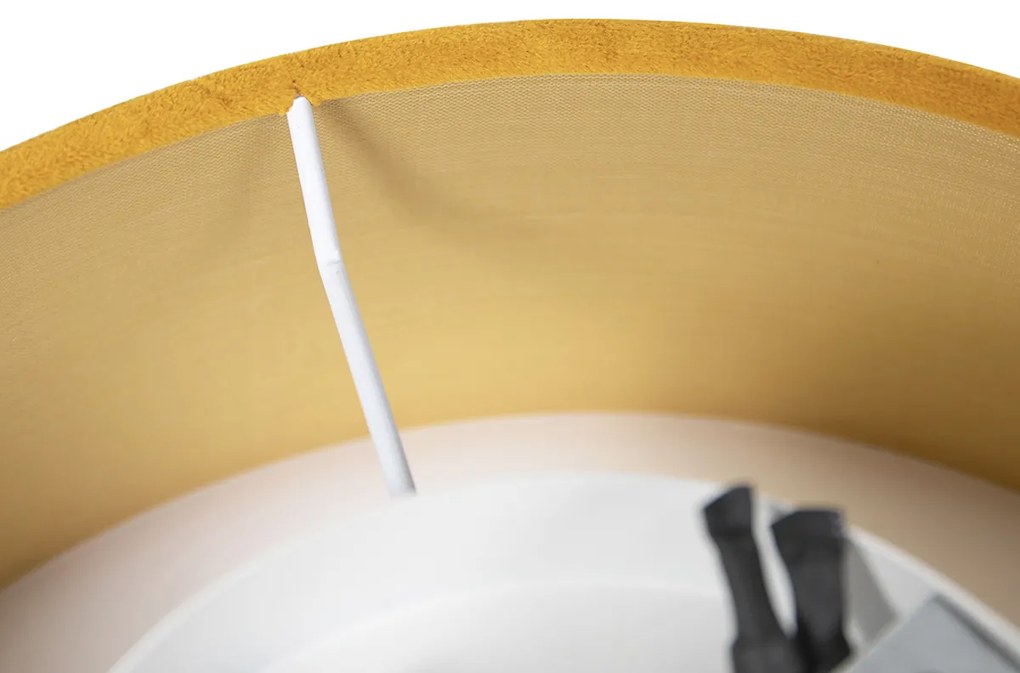 Plafoniera moderna gialla con interno dorato 30 cm - Drum