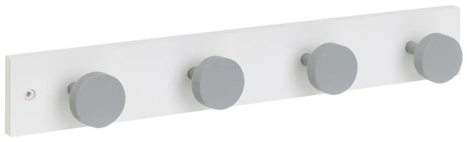 Attaccapanni da parete bianco/grigio in pino massiccio 40 cm Anillos – Casa Selección