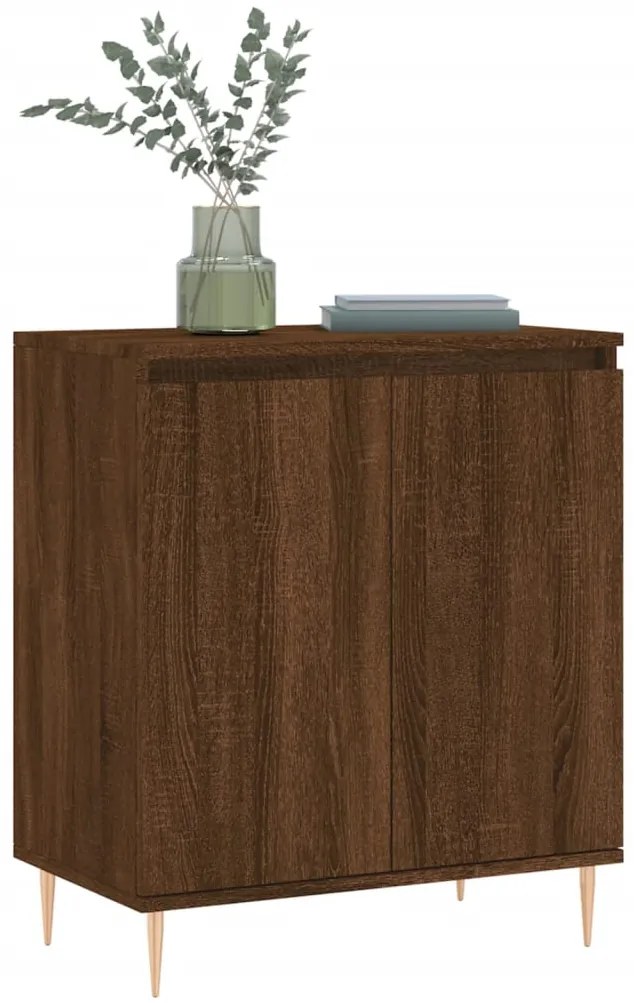 Credenza rovere marrone 60x35x70 cm in legno multistrato