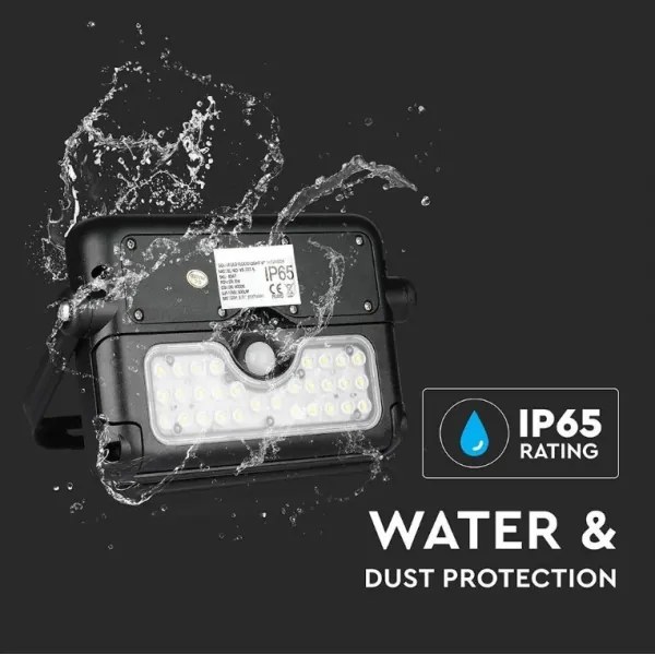 Faro solare LED 5W 3,7V IP65 4000K 3000mAh con sensore