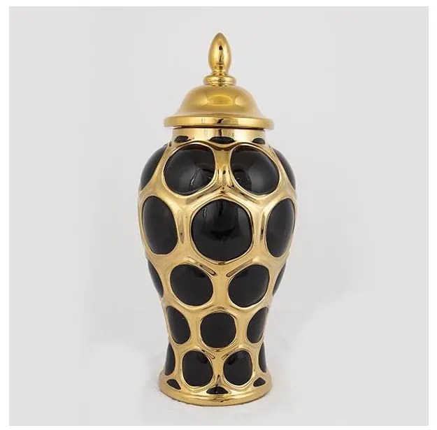 Vaso in ceramica 40x17,7 cm oro/nero