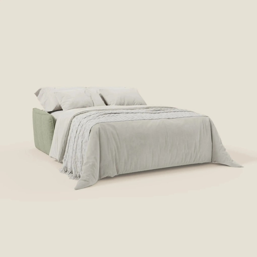 Elios Divano letto con morbidi cuscini spalliera in tessuto smacchiabile T24 verde salvia