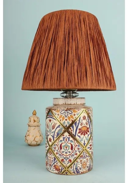Lampada da tavolo RAMZES 1xE27/40W/230V, paralume in rafia
