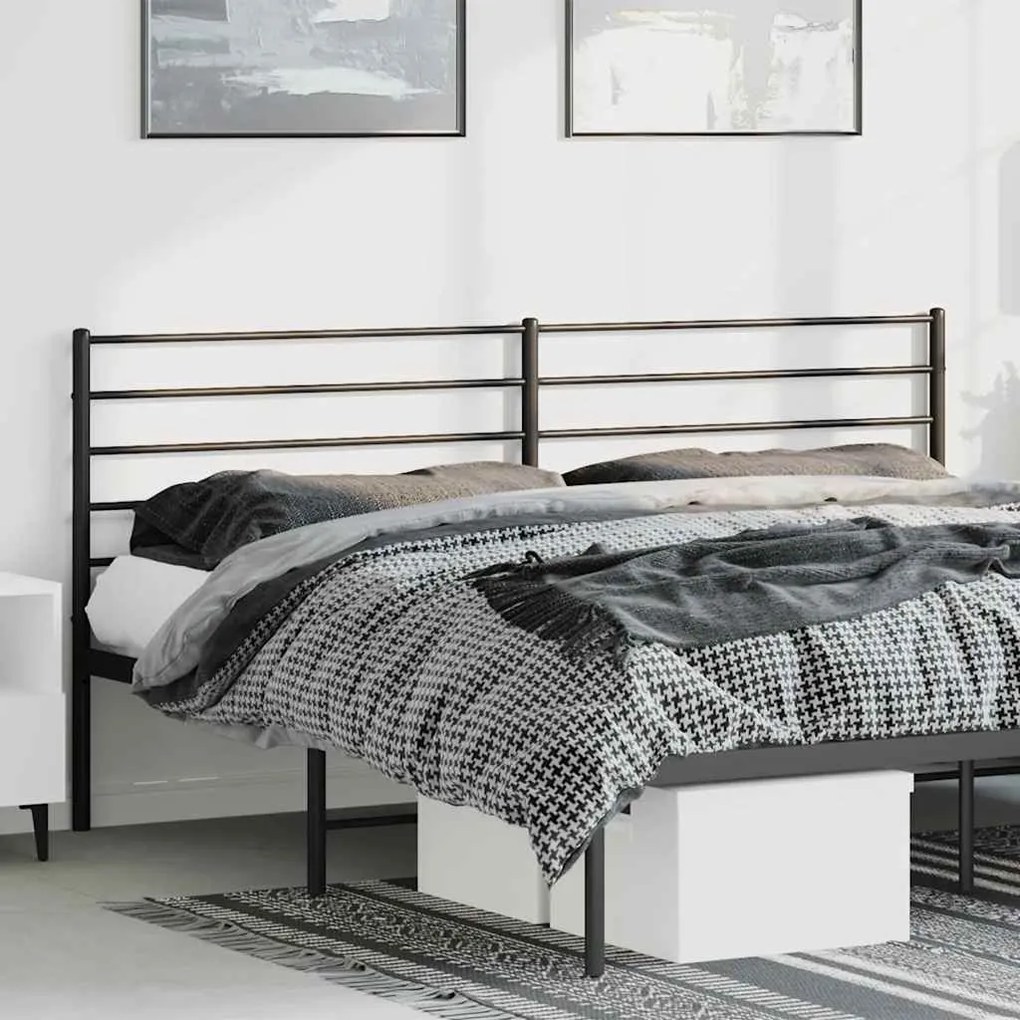 Testiera İn Metallo Nero 193 Cm /