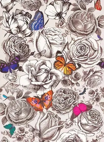 Osborne & Little Carta da parati Butterfly Garden - Multi/ Stone