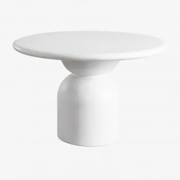 Tavolo Da Pranzo Rotondo In Cemento Verenis (ø120 Cm) Bianco - Sklum