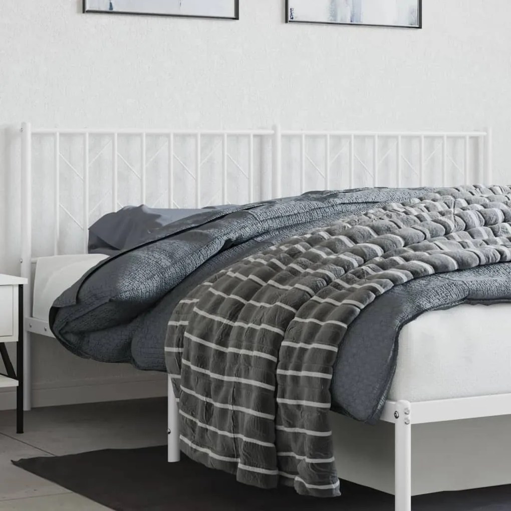Testiera İn Metallo Bianco 180 Cm /