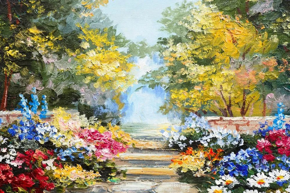 Stampa su tela – Pittura a olio di paesaggio
