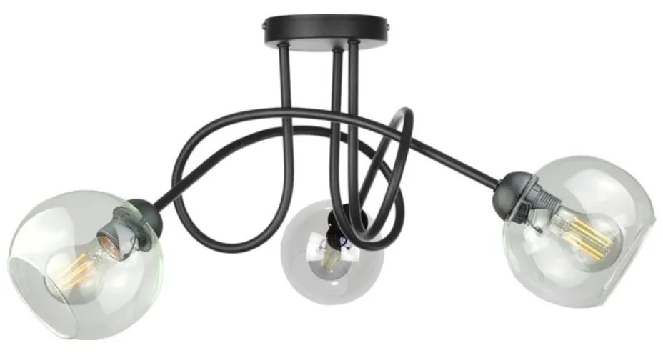 Lampadario a plafone EVIE 3xE27/60W/230V nero/limpido