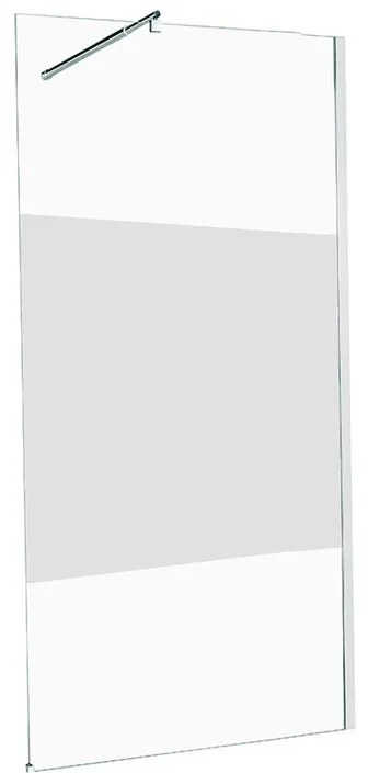Box doccia walk-in, vetro serigrafato 6 mm, L 70-120 cm x H 200 cm, profilo cromo