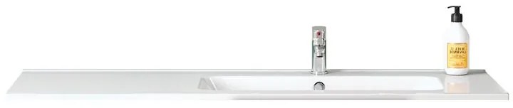 Lavabo a incasso rettangolare vasca a destra L 120 x H 13.5 x P 46 cm in resina bianco